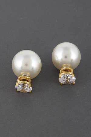 Faux Pearl With Rhinestone Earrings 6EBD9